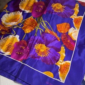 Ellen Tracy Vibrant Floral Silk Scarf